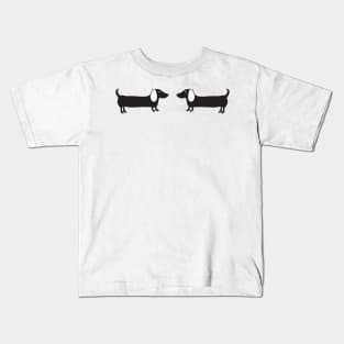 Couple of dachshund illustration in black Kids T-Shirt